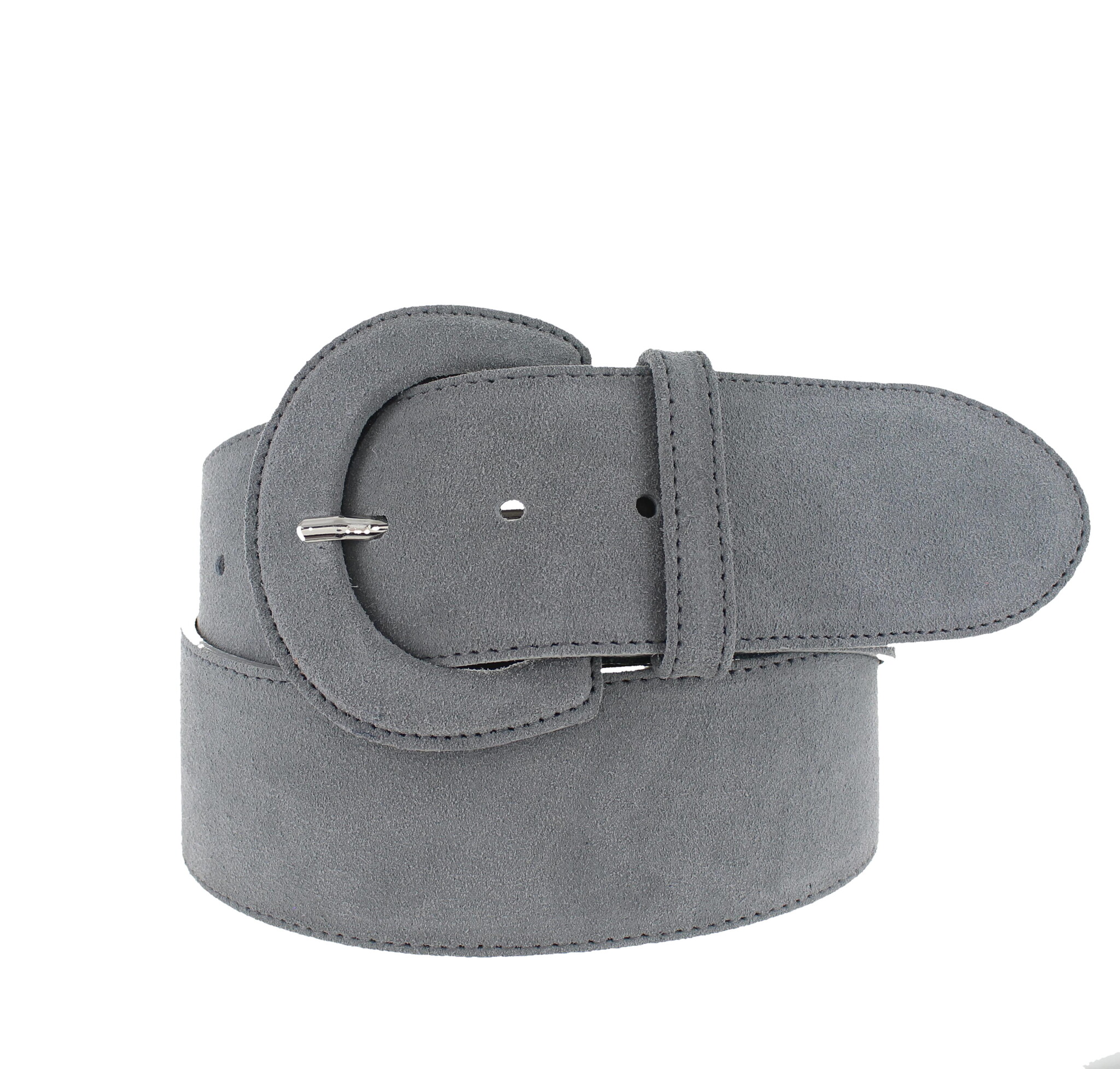 H.A.N Alice | Suède brede damesriem 6cm | Grijs