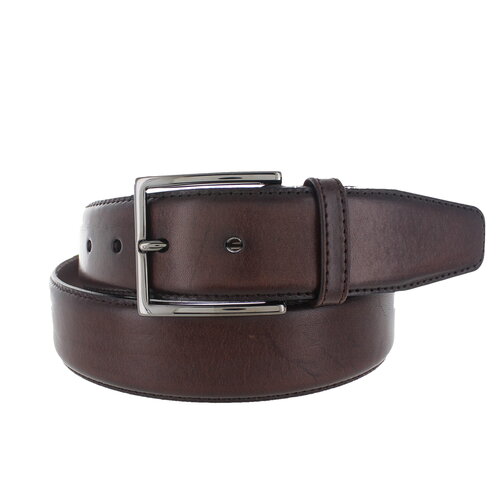  JOB86 Ermes | Casual lederen riem 4cm |  Donkerbruin 