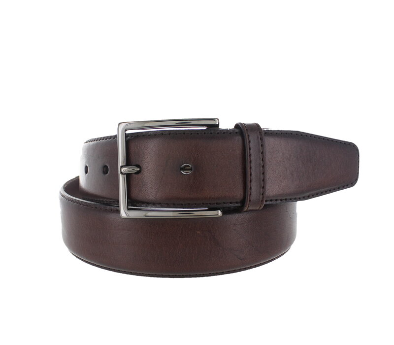 Ermes | Casual lederen riem 4cm |  Donkerbruin