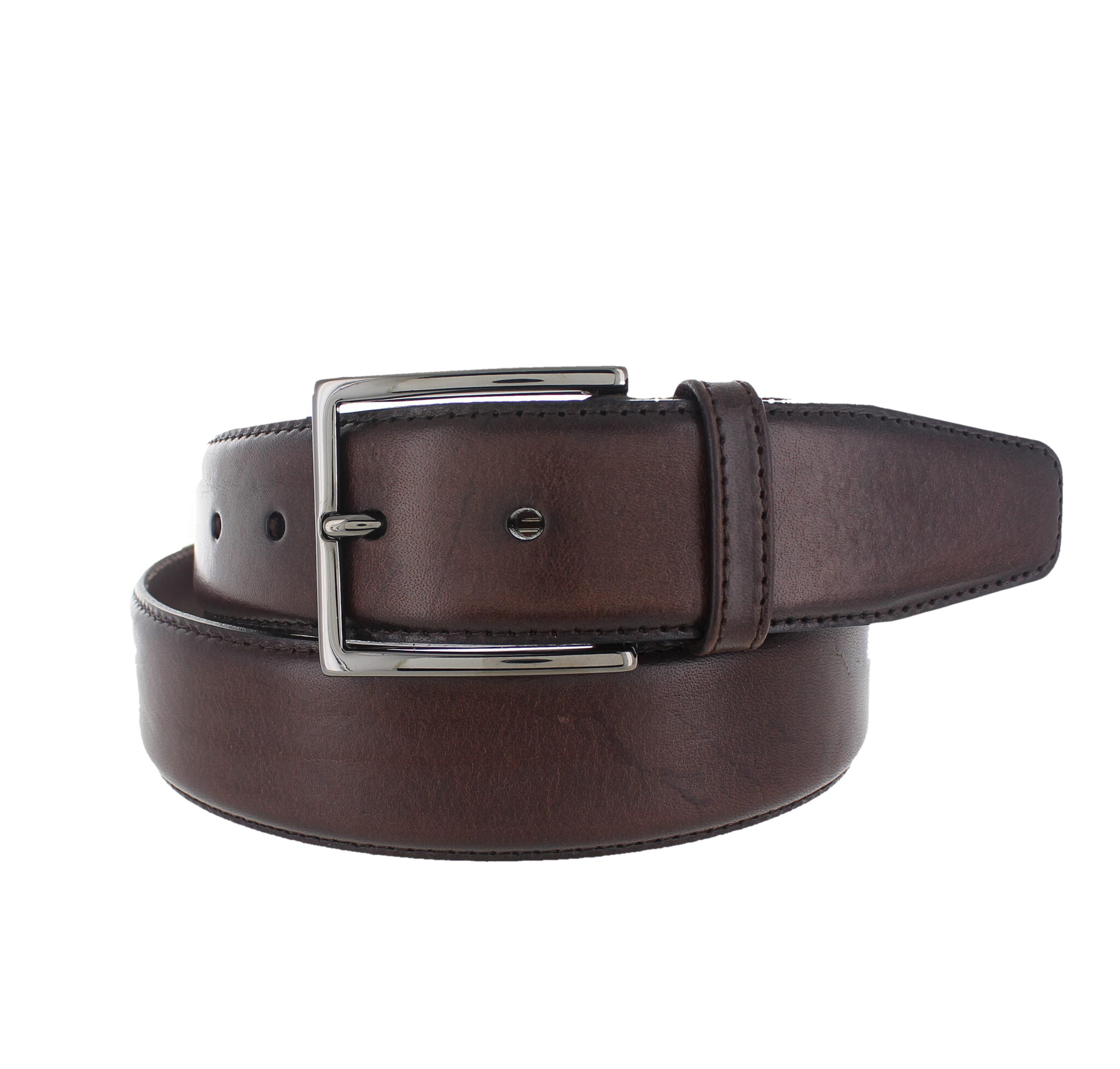 JOB86 Ermes | Casual lederen riem 4cm | Donkerbruin