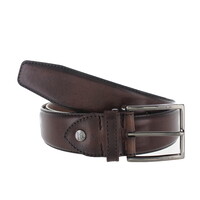 Ermes | Casual lederen riem 4cm |  Donkerbruin