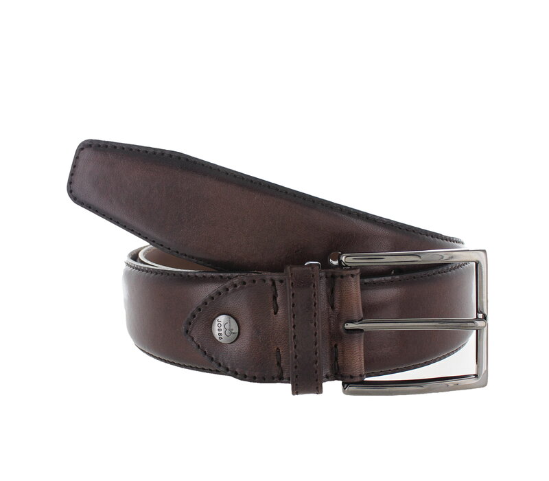 Ermes | Casual lederen riem 4cm |  Donkerbruin