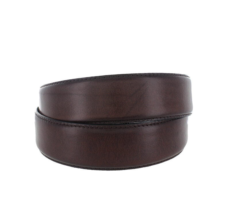 Ermes | Casual lederen riem 4cm |  Donkerbruin