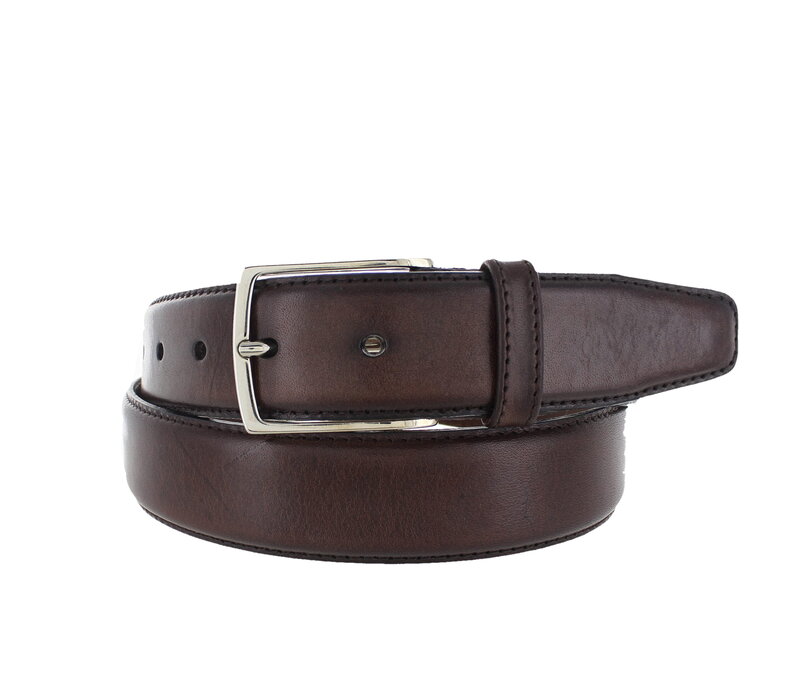 Tudor | Geklede herenriem 3,5cm |  Donkerbruin