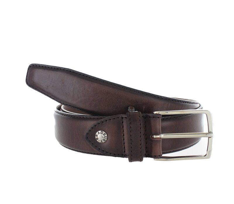 Tudor | Geklede herenriem 3,5cm |  Donkerbruin