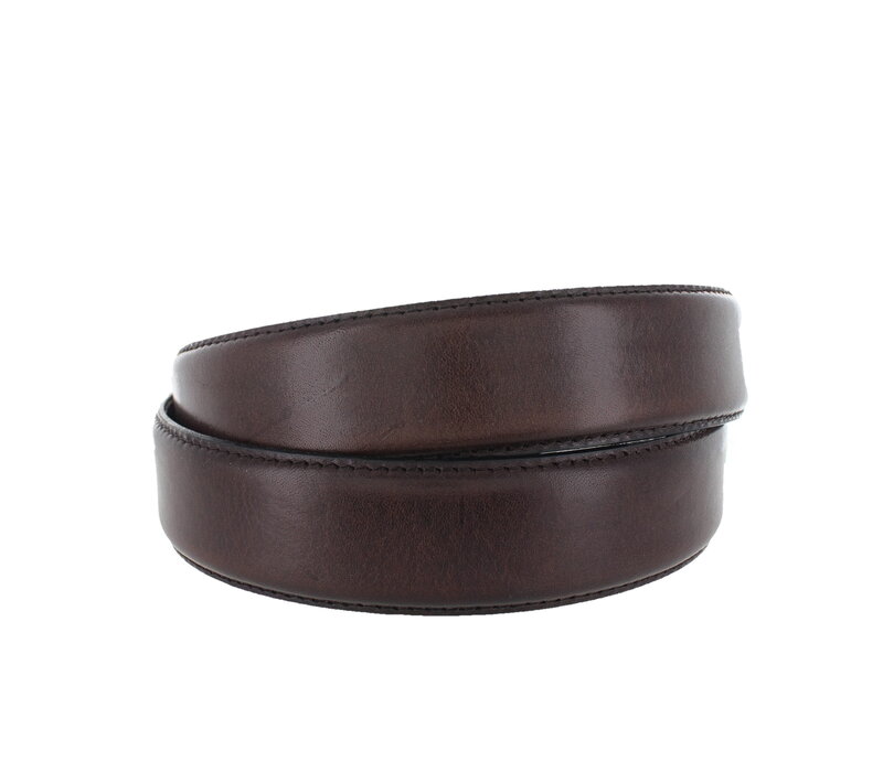 Tudor | Geklede herenriem 3,5cm |  Donkerbruin