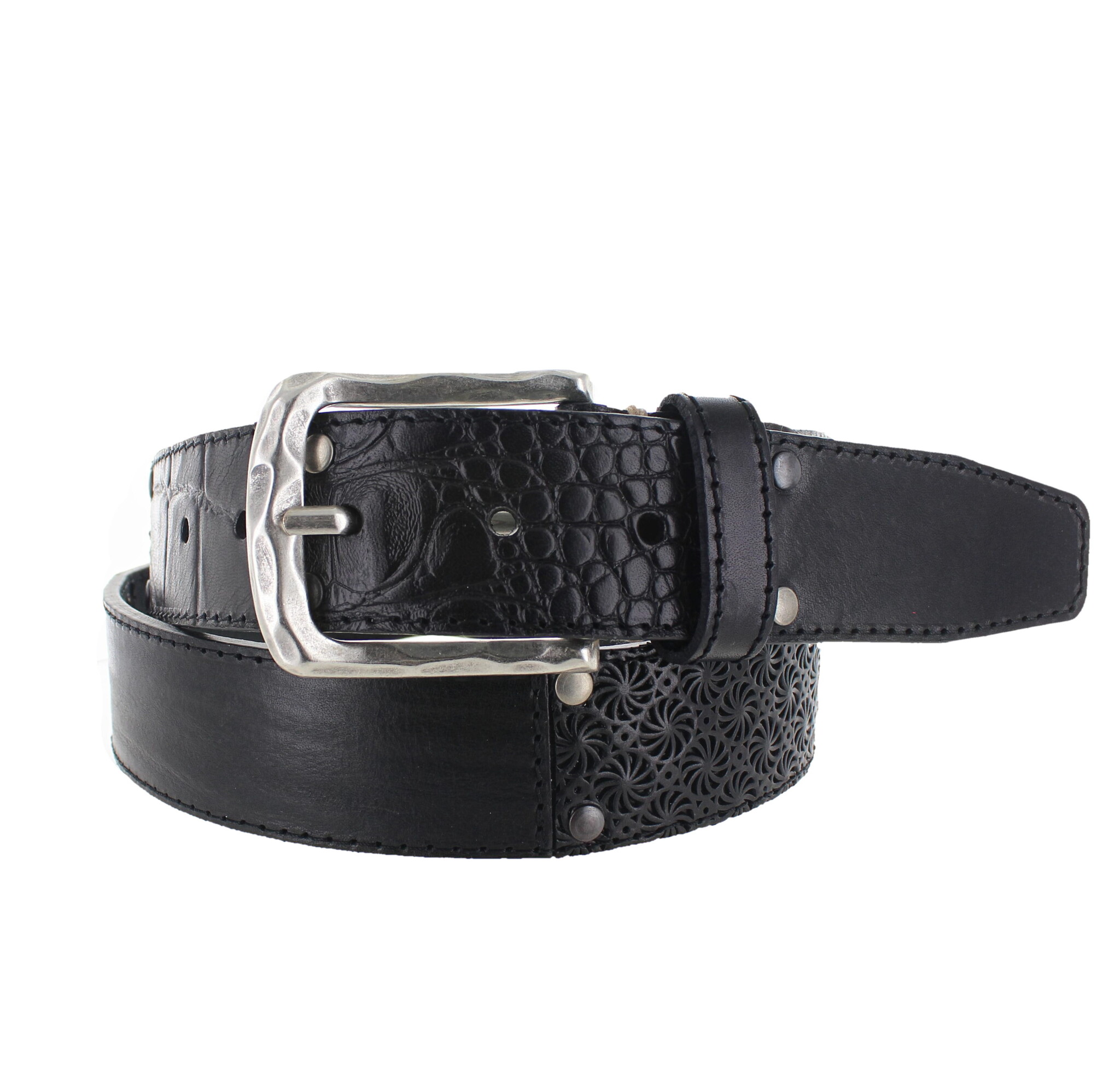 JOB86 Enzo | Multi jeans riem 4cm | Zwart