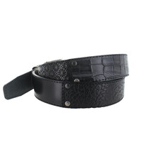 Enzo |  Multi jeans riem 4cm | Zwart