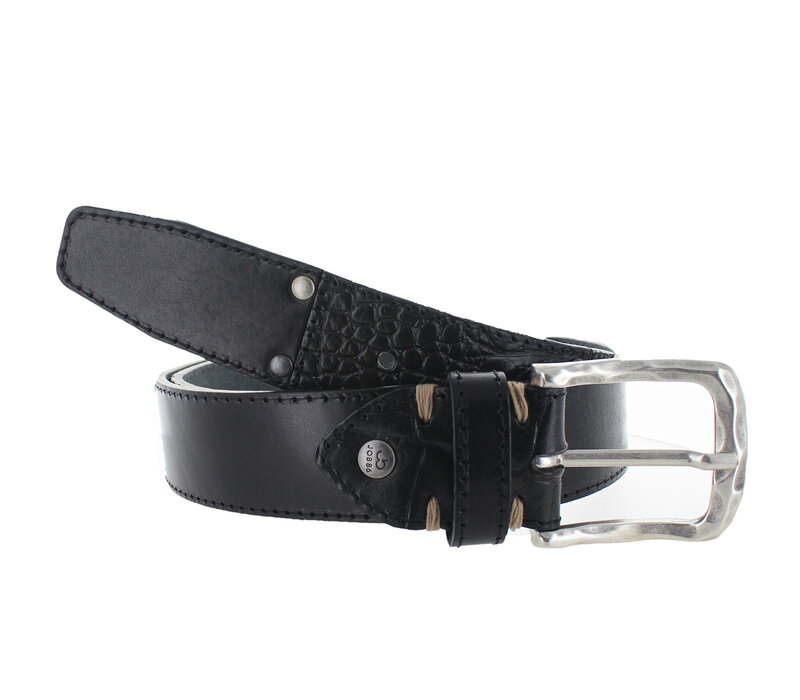 Enzo |  Multi jeans riem 4cm | Zwart