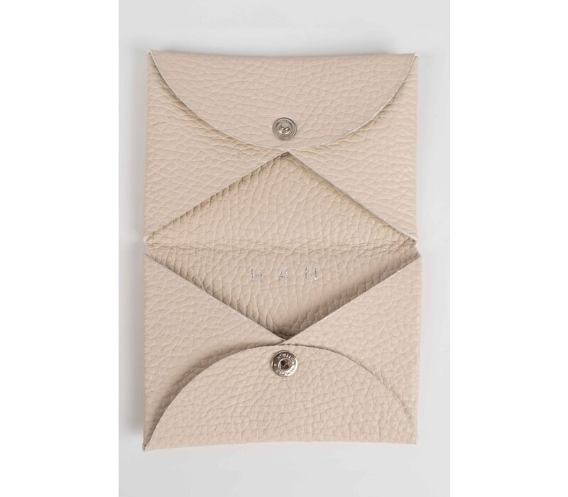 Lederen pasjeshouder | Beige