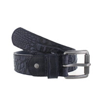 Luigi | Kroko herenriem 4,5cm | Donkerblauw