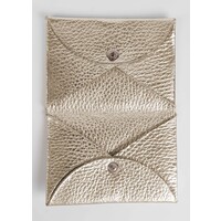 Lederen pasjeshouder | Light-gold