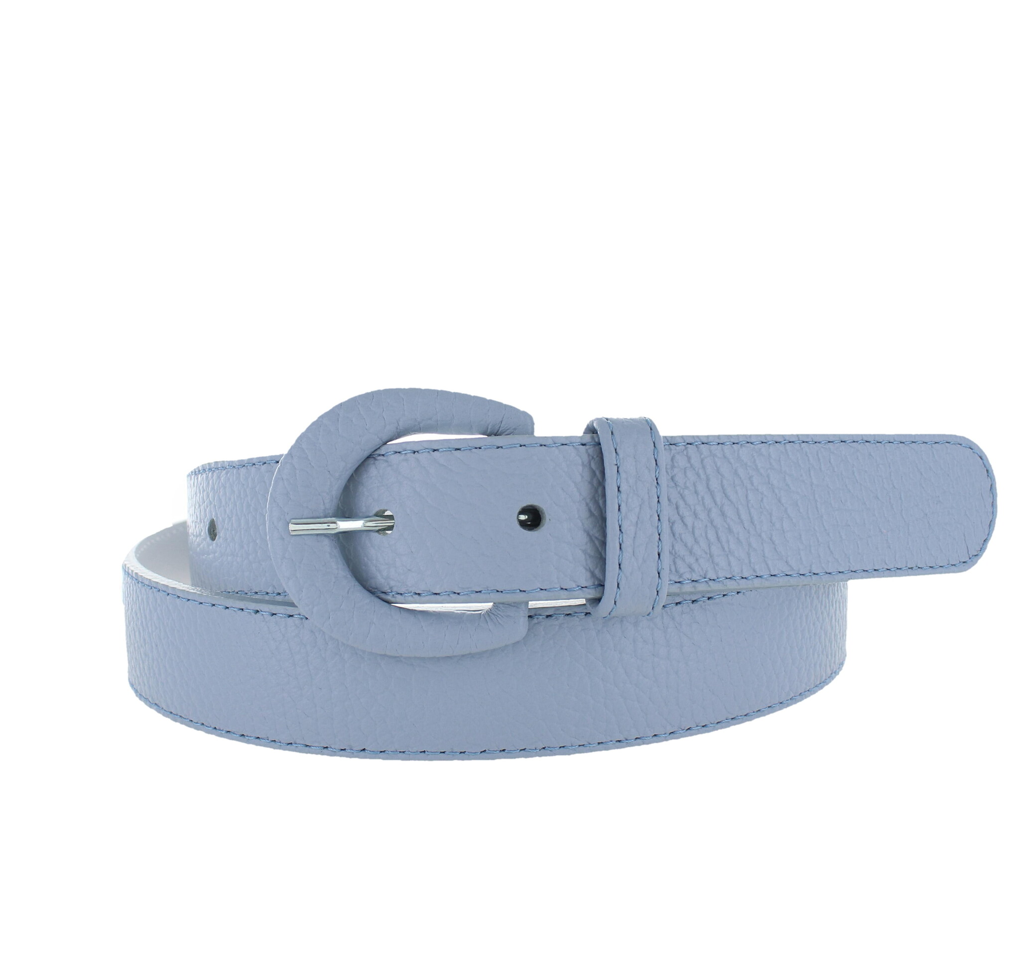 H.A.N Cecile | Leren ceintuur 3cm | Lichtblauw