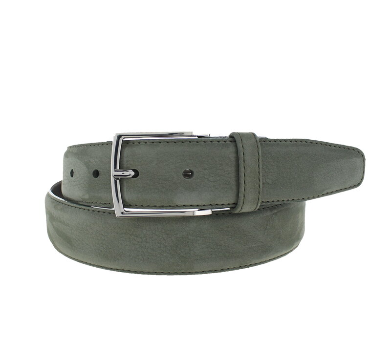 Guiseppe | Nubuck herenriem 3,5cm | Groen