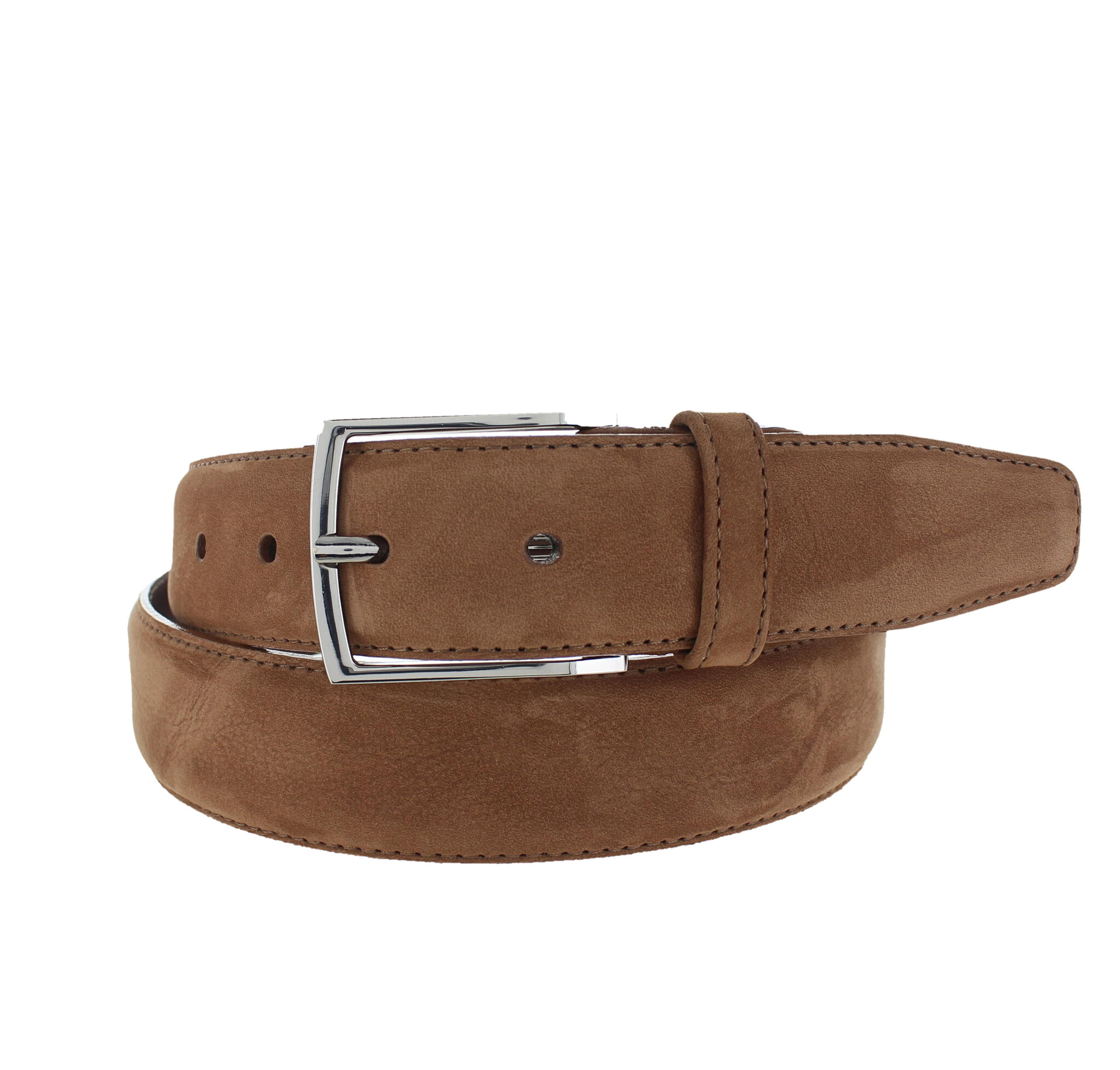 BRADBURY Guiseppe | Nubuck herenriem 3,5cm | Lichtbruin