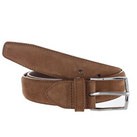 Guiseppe | Nubuck herenriem 3,5cm | Lichtbruin