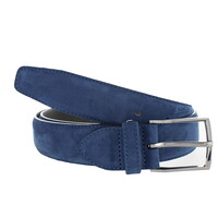 Guiseppe | Nubuck herenriem 3,5cm | Blauw