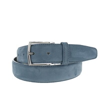 Guiseppe | Nubuck herenriem 3,5cm | Blauwgrijs