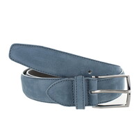 Guiseppe | Nubuck herenriem 3,5cm | Blauwgrijs