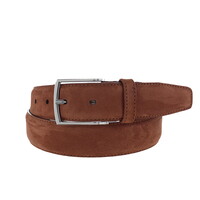 Guiseppe | Nubuck herenriem 3,5cm | Cognac