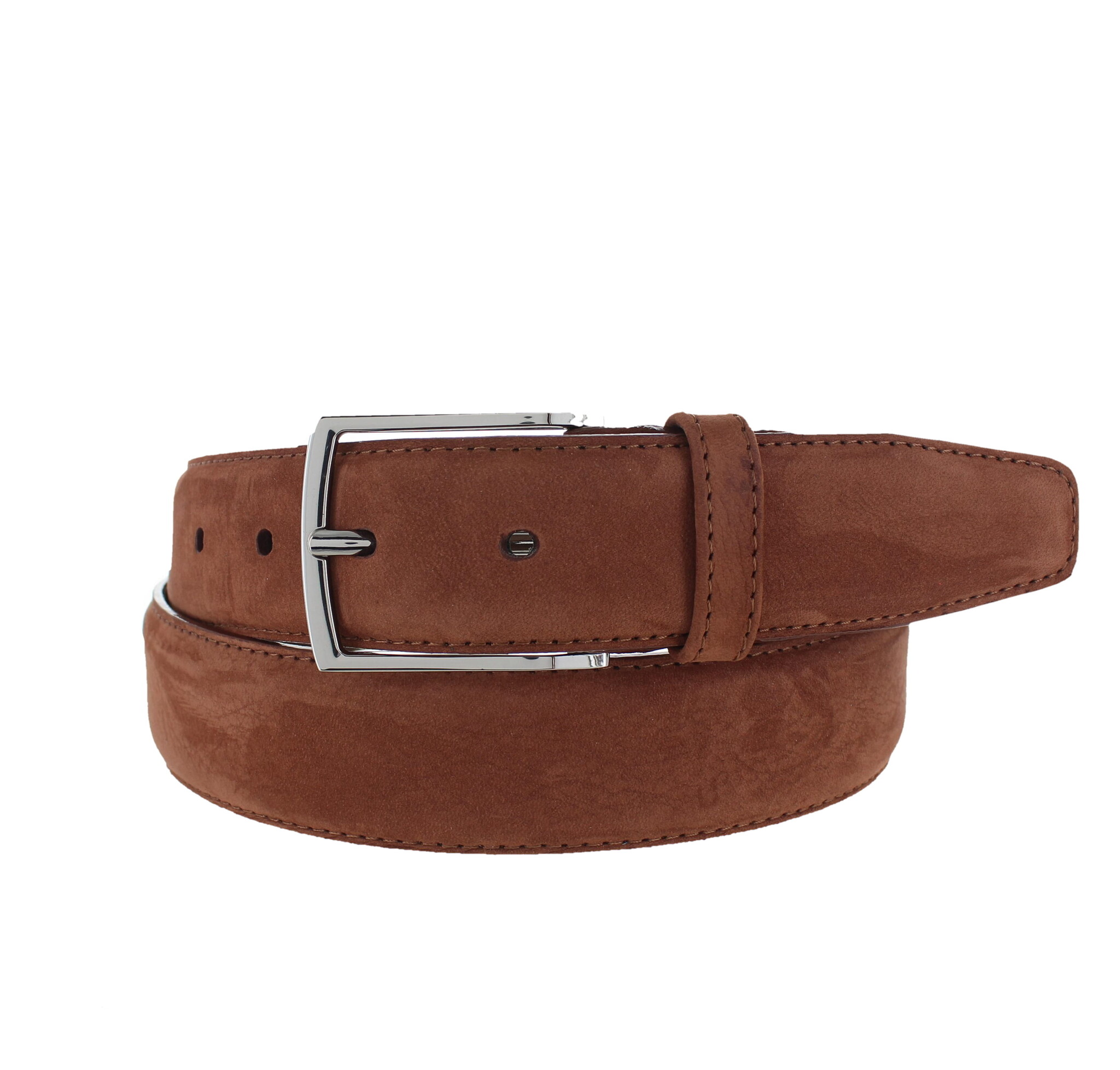 BRADBURY Guiseppe | Nubuck herenriem 3,5cm | Cognac