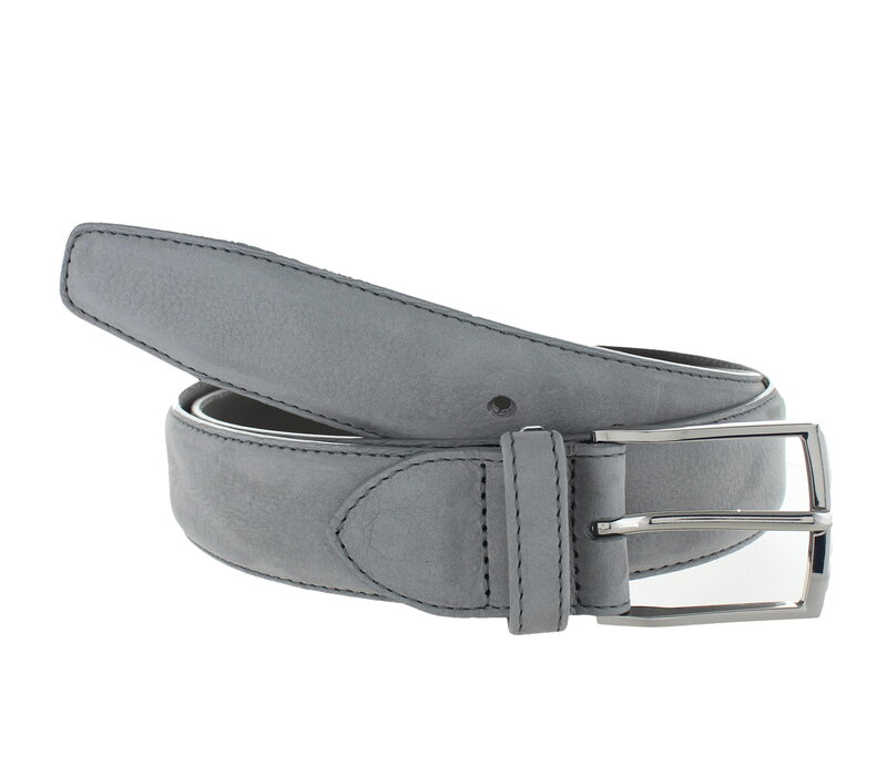 Guiseppe | Nubuck herenriem 3,5cm | Grijs