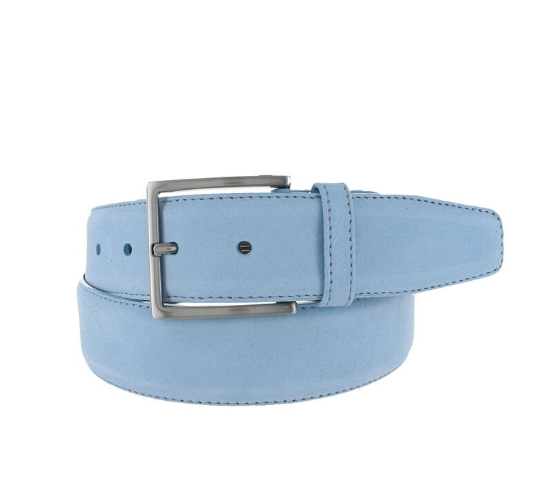 Fausto | Nubuck ceintuur 4cm | Lichtblauw