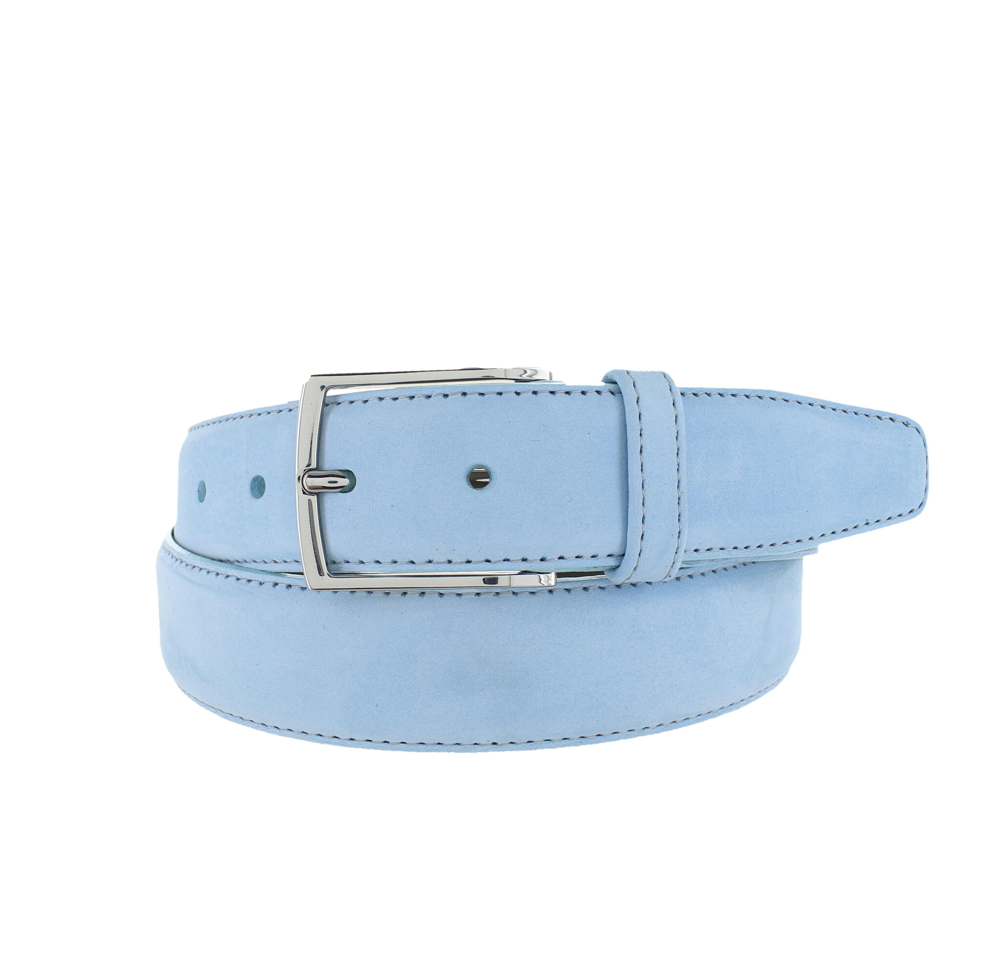 BRADBURY Guiseppe | Nubuck herenriem 3,5cm | Lichtblauw