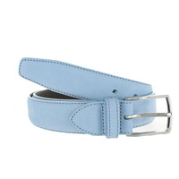 Guiseppe | Nubuck herenriem 3,5cm | Lichtblauw