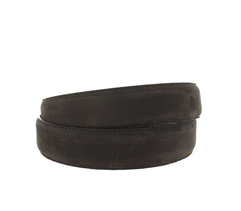 Guiseppe | Nubuck herenriem 3,5cm | Donkerbruin