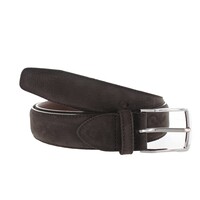 Guiseppe | Nubuck herenriem 3,5cm | Donkerbruin