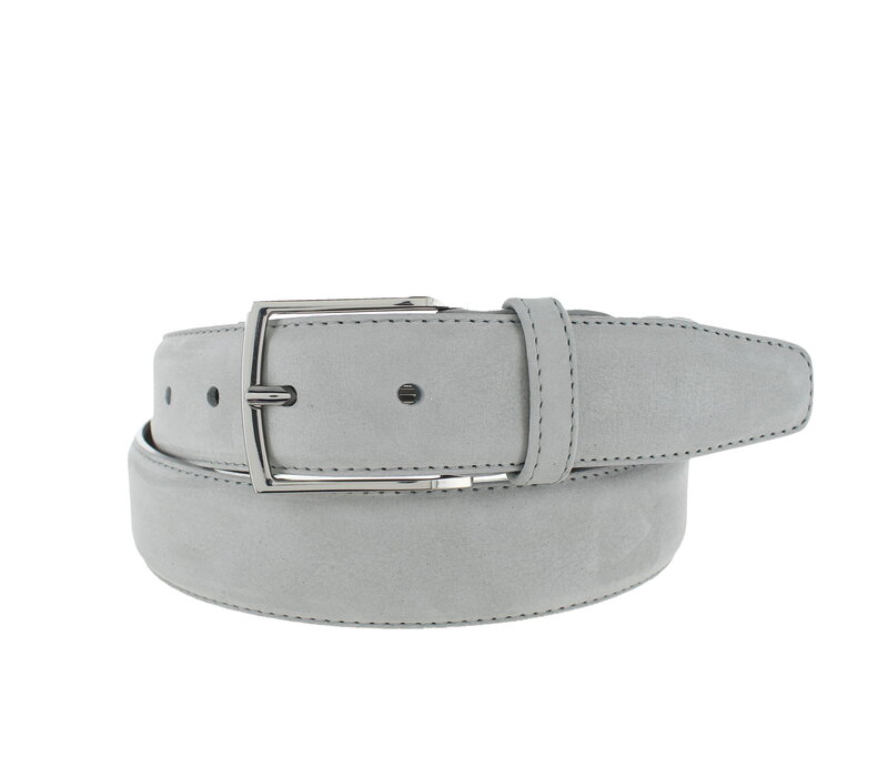 Guiseppe | Nubuck herenriem 3,5cm | Lichtgrijs
