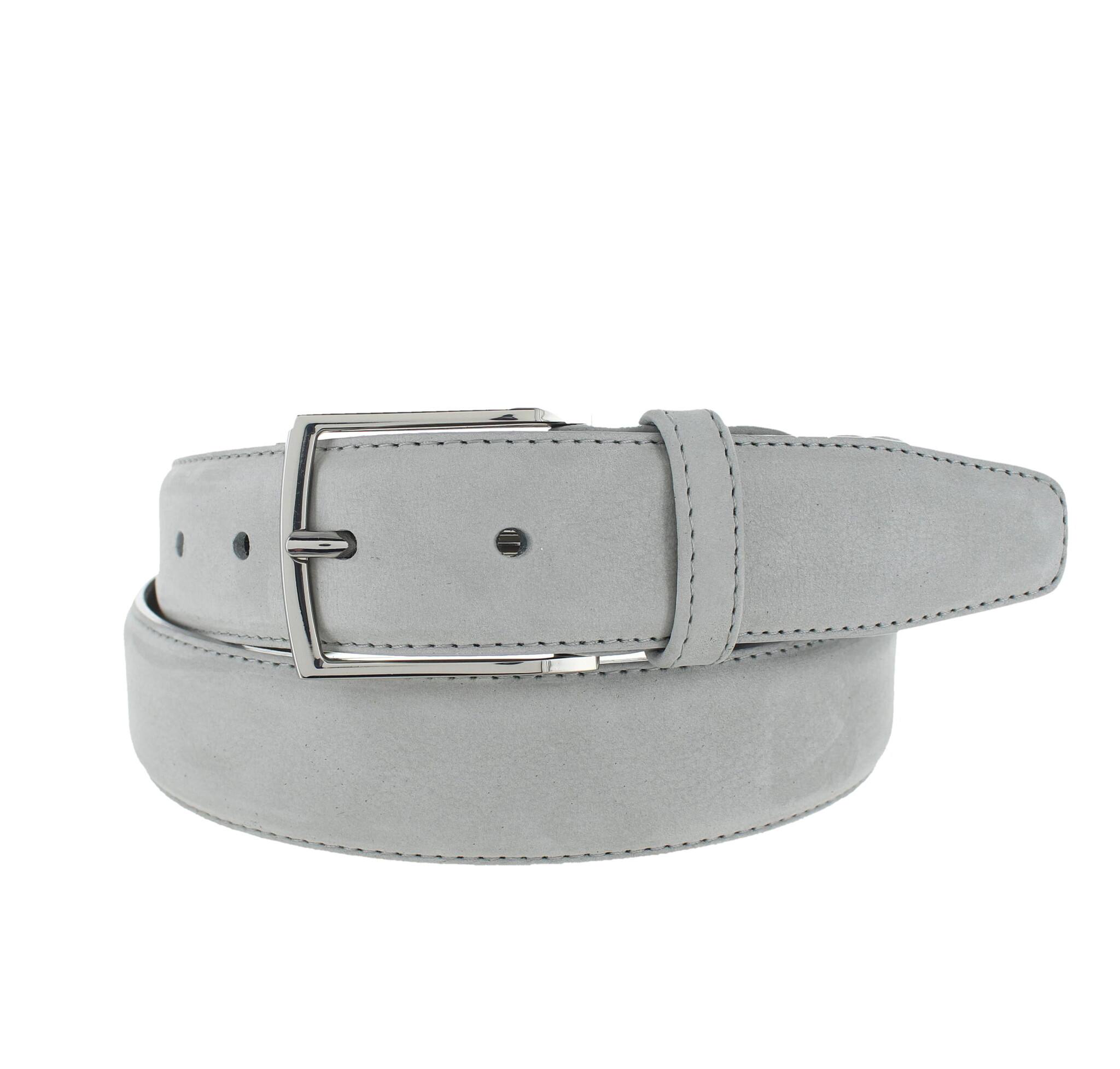 BRADBURY Guiseppe | Nubuck herenriem 3,5cm | Lichtgrijs