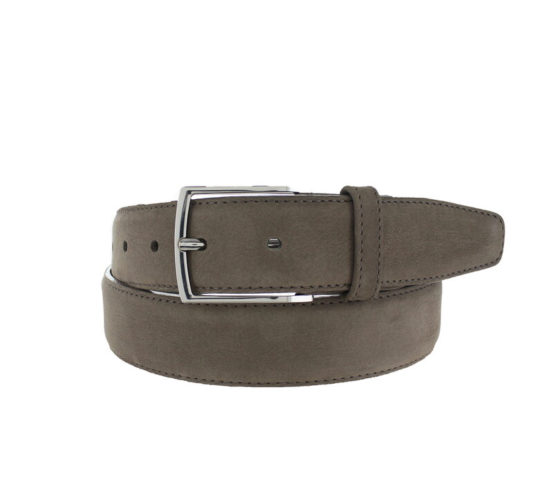 Guiseppe | Nubuck herenriem 3,5cm | Taupe