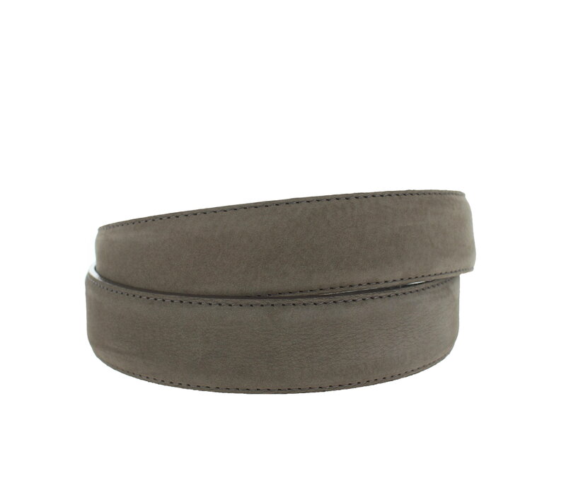 Guiseppe | Nubuck herenriem 3,5cm | Taupe
