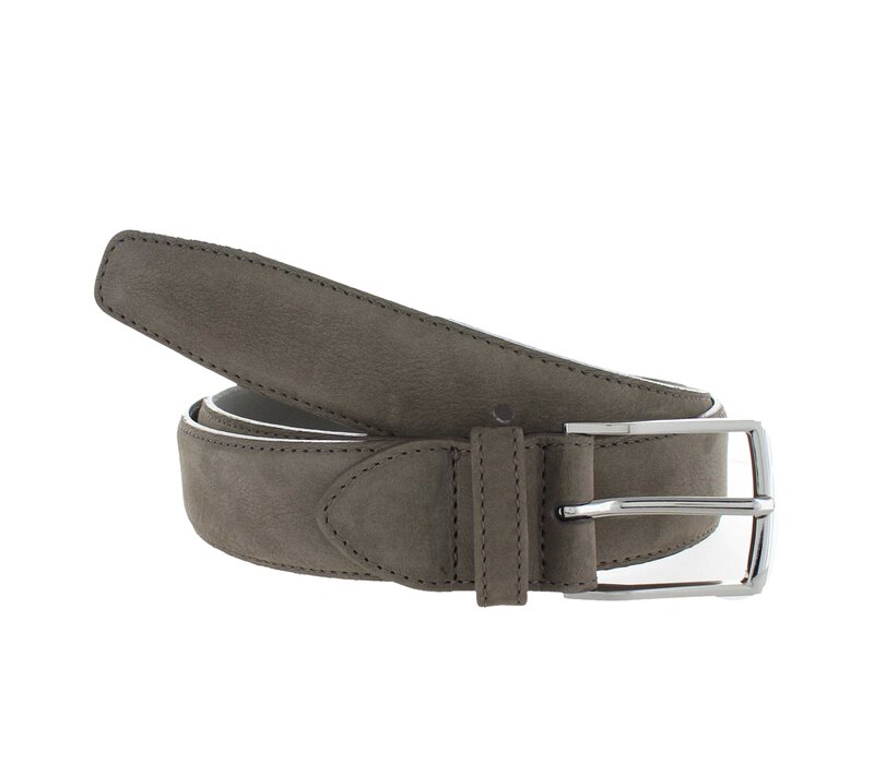 Guiseppe | Nubuck herenriem 3,5cm | Taupe