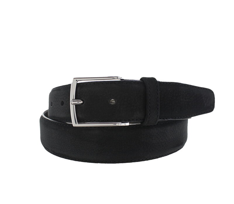 Guiseppe | Nubuck herenriem 3,5cm | Zwart