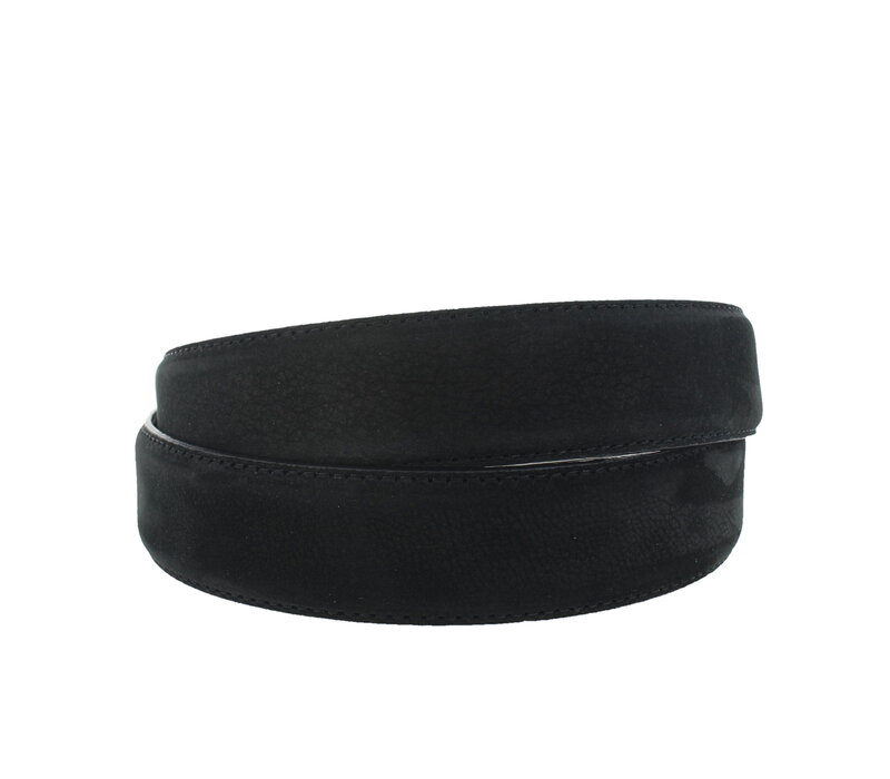 Guiseppe | Nubuck herenriem 3,5cm | Zwart
