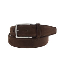 Guiseppe | Nubuck herenriem 3,5cm | Bruin
