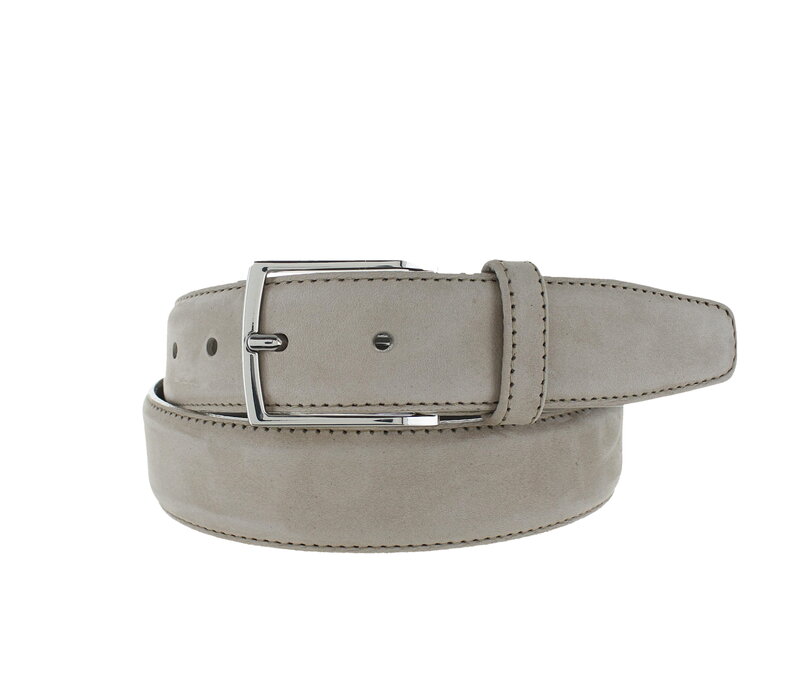 Guiseppe | Nubuck herenriem 3,5cm | Beige
