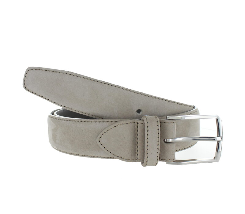 Guiseppe | Nubuck herenriem 3,5cm | Beige