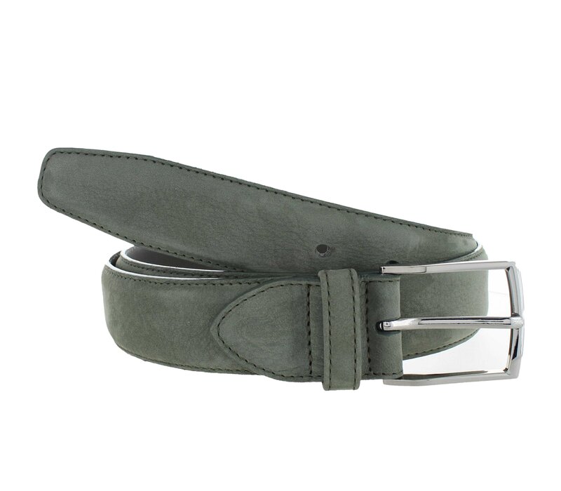 Guiseppe | Nubuck herenriem 3,5cm | Groen