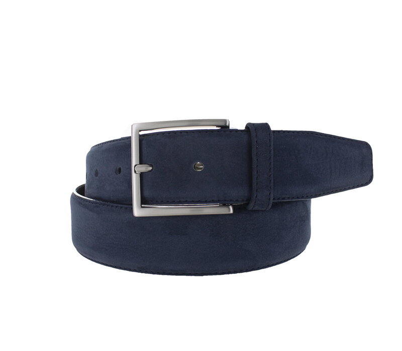 Fausto | Nubuck ceintuur 4cm | Donkerblauw
