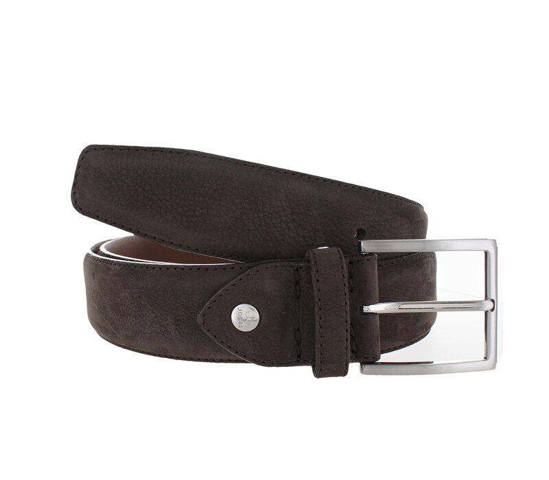 Fausto | Nubuck ceintuur 4cm | Donkerbruin