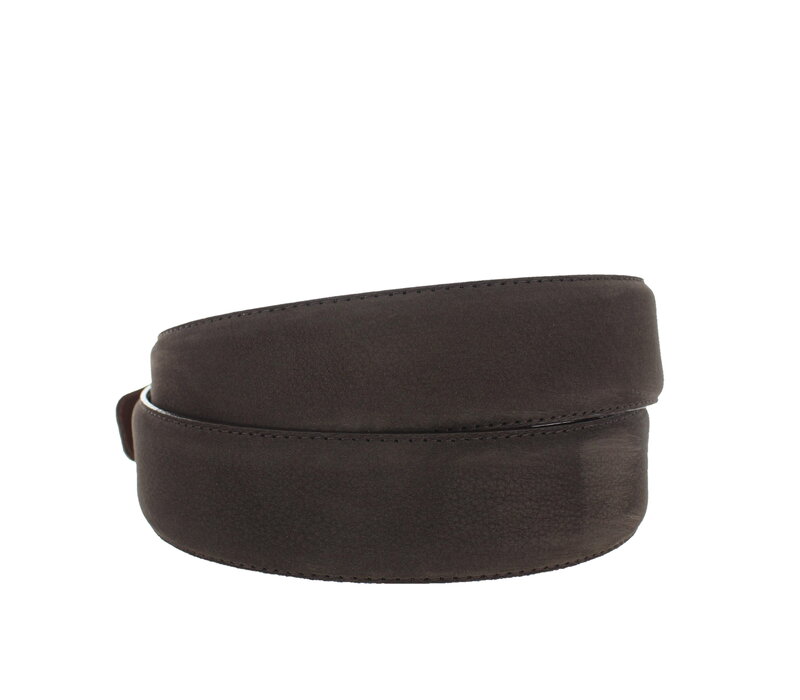 Fausto | Nubuck ceintuur 4cm | Donkerbruin