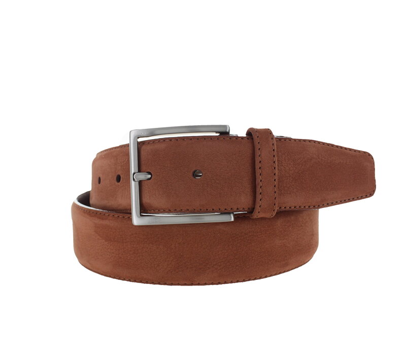 Fausto | Nubuck ceintuur 4cm | Cognac