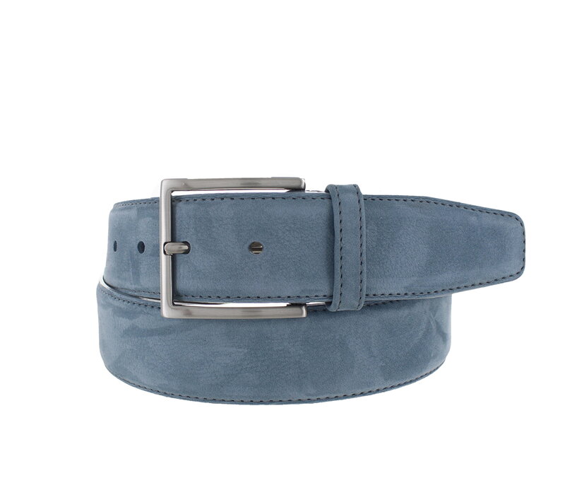 Fausto | Nubuck ceintuur 4cm | Grijsblauw