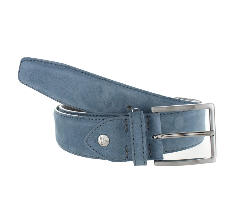 Fausto | Nubuck ceintuur 4cm | Grijsblauw