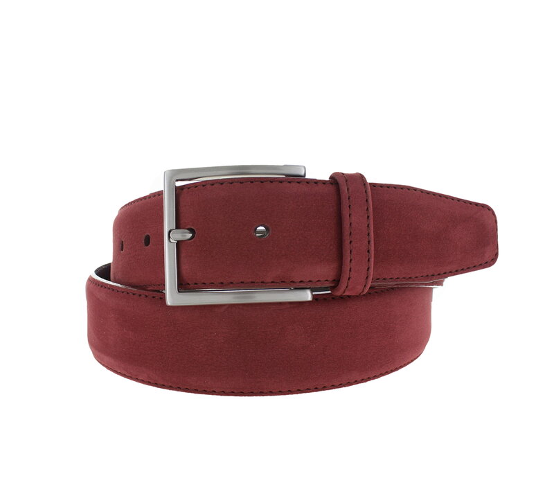 Fausto | Nubuck ceintuur 4cm | Burgundy