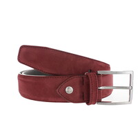 Fausto | Nubuck ceintuur 4cm | Burgundy
